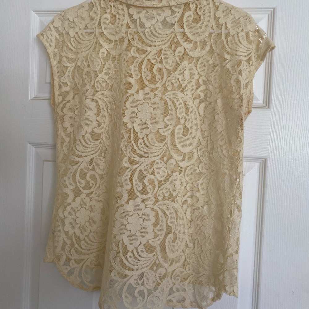 Tart cream lace button down top. Gently used